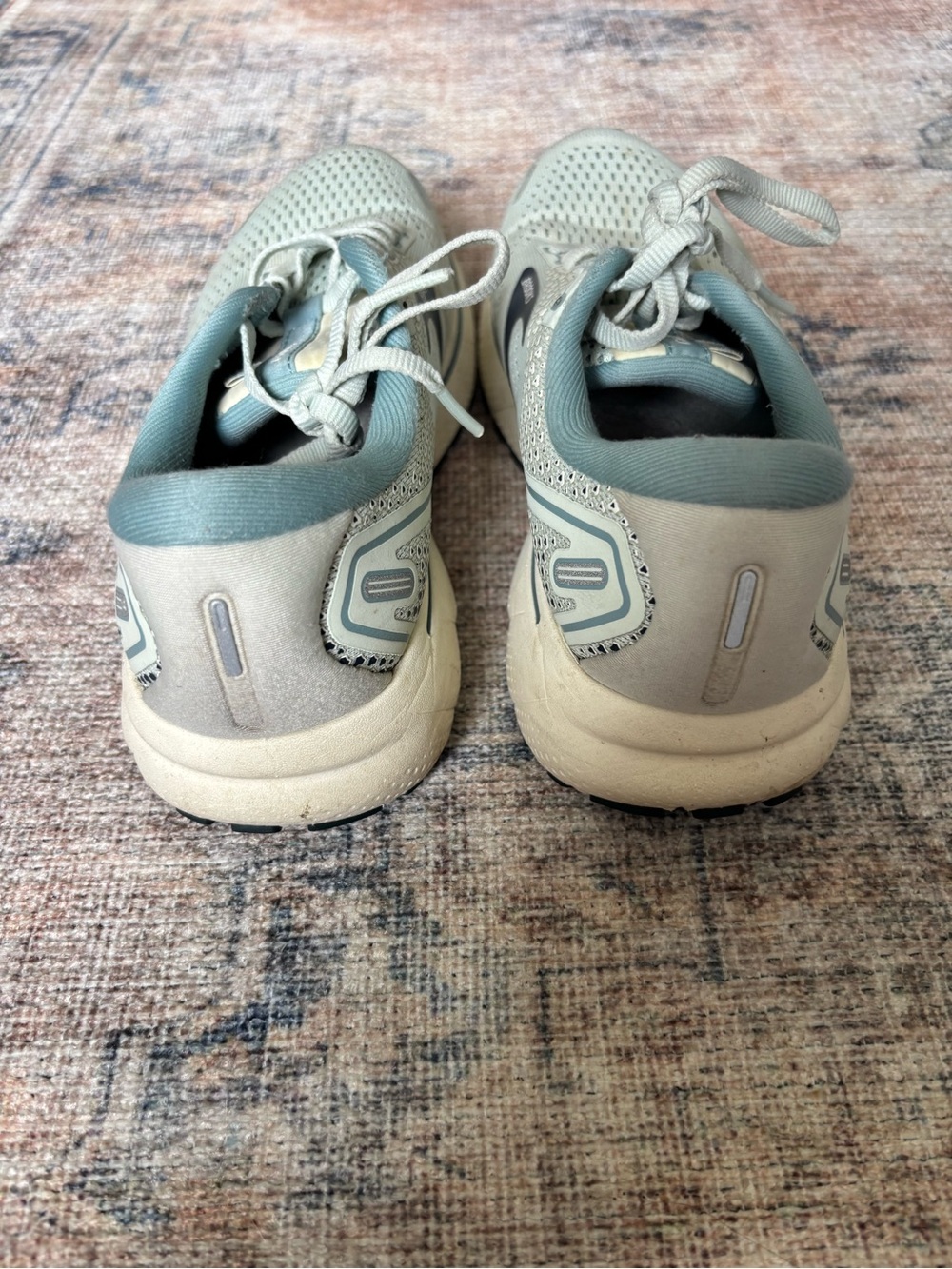 Brooks Ghost Running Shoes - Beige with Teal/Navy Accents - Picture 6 of 14